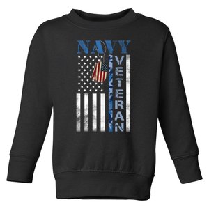 Proud Na Vy Veteran USA Flag Man Dad Grandpa Toddler Sweatshirt