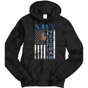 Proud Na Vy Veteran USA Flag Man Dad Grandpa Tie Dye Hoodie