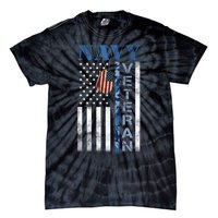 Proud Na Vy Veteran USA Flag Man Dad Grandpa Tie-Dye T-Shirt