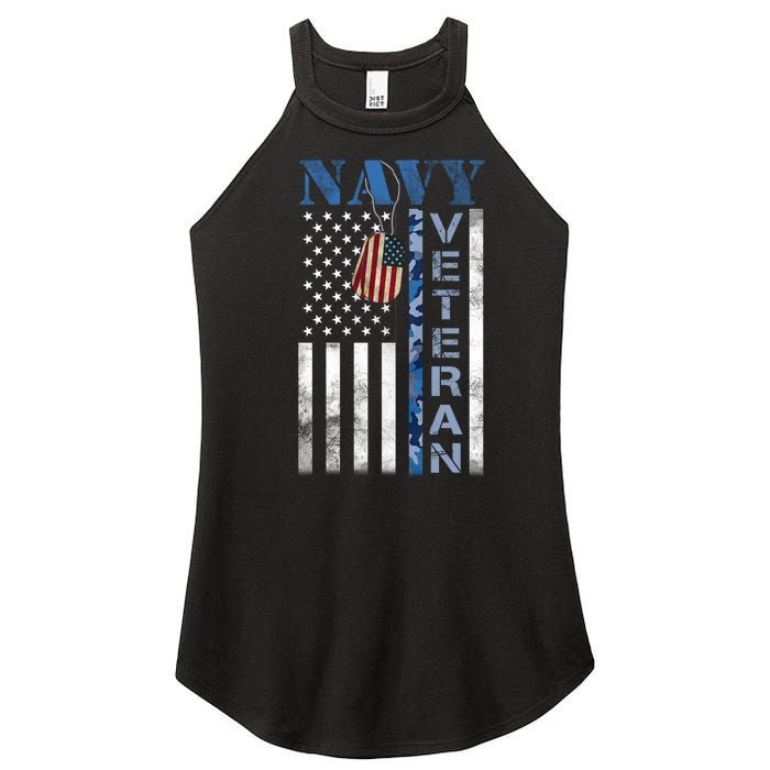 Proud Na Vy Veteran USA Flag Man Dad Grandpa Women’s Perfect Tri Rocker Tank