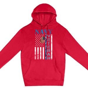 Proud Na Vy Veteran USA Flag Man Dad Grandpa Premium Pullover Hoodie