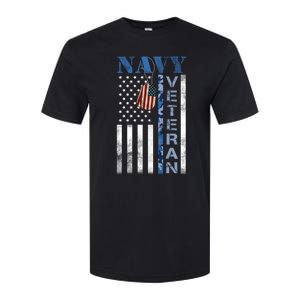 Proud Na Vy Veteran USA Flag Man Dad Grandpa Softstyle CVC T-Shirt