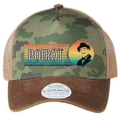 Poirot Name With Hat Mustache Vintage Colors Legacy Tie Dye Trucker Hat