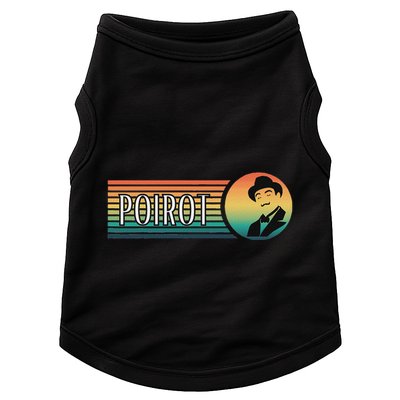 Poirot Name With Hat Mustache Vintage Colors Doggie Tank