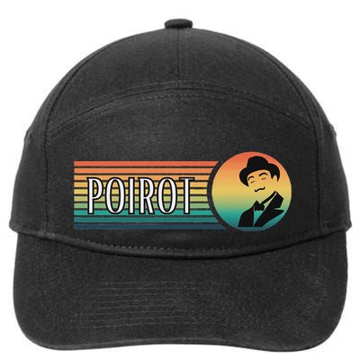 Poirot Name With Hat Mustache Vintage Colors 7-Panel Snapback Hat