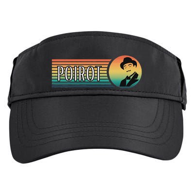 Poirot Name With Hat Mustache Vintage Colors Adult Drive Performance Visor