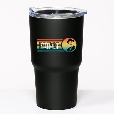 Poirot Name With Hat Mustache Vintage Colors Tumbler