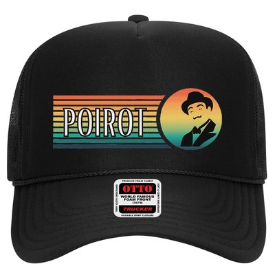 Poirot Name With Hat Mustache Vintage Colors Trucker Hat