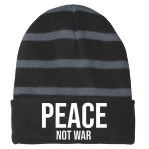 Peace Not War Striped Beanie with Solid Band