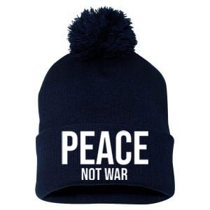 Peace Not War Pom Pom 12in Knit Beanie