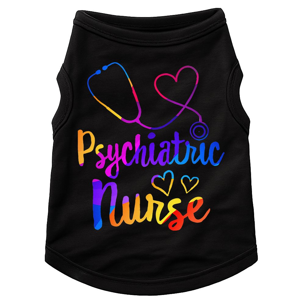 Psychiatric Nurse Week RNtal Health Nursing School Psych Funny Doggie Tank
