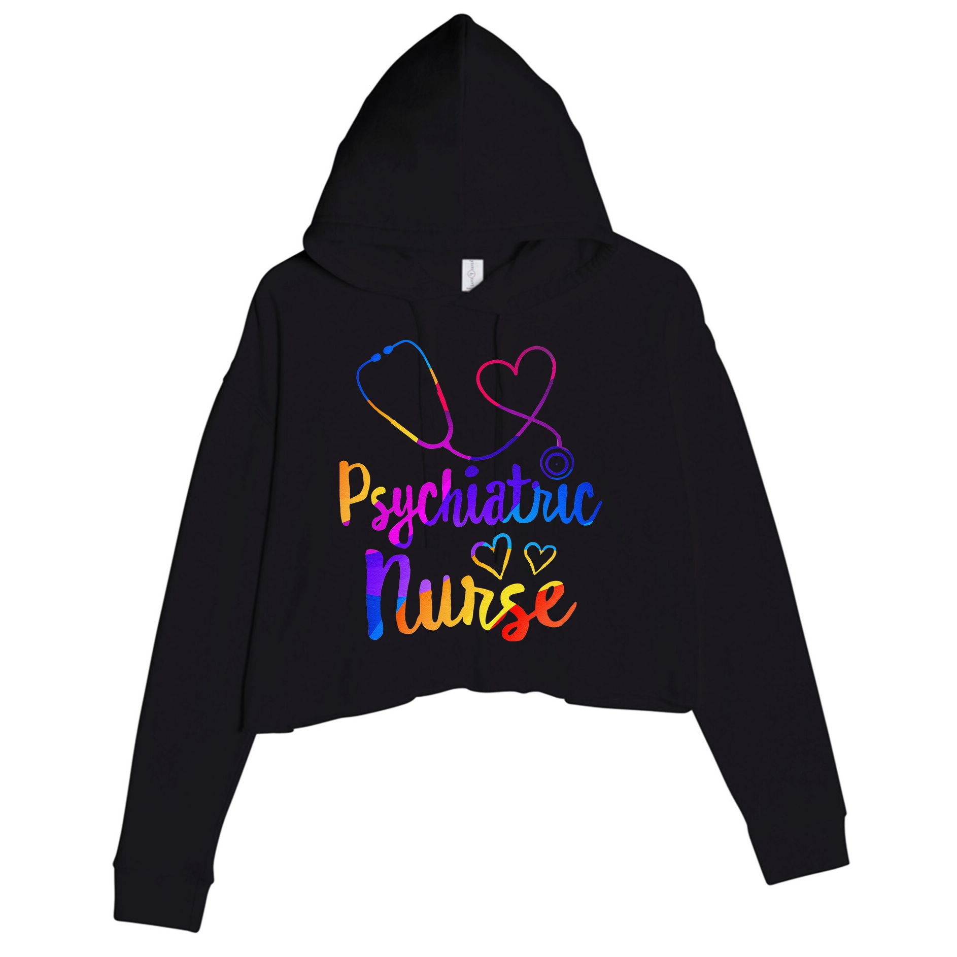 Psychiatric Nurse Week RNtal Health Nursing School Psych Funny Crop Fleece Hoodie