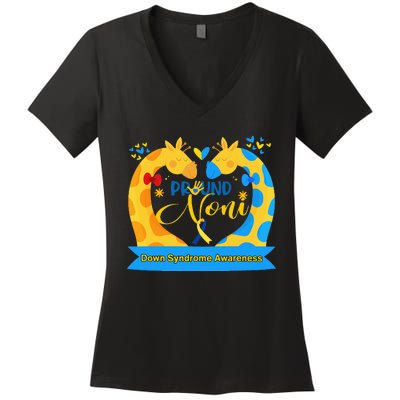 Proud Noni World Down Syndrome Awareness Day Women's V-Neck T-Shirt