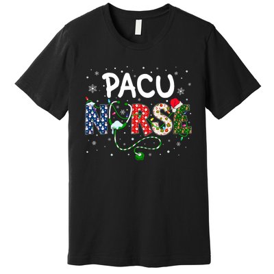 Pacu Nurse Xmas Santa Hat Funny Nursing Christmas Pattern Premium T-Shirt