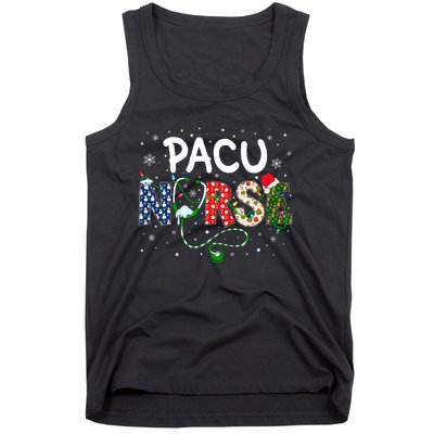 Pacu Nurse Xmas Santa Hat Funny Nursing Christmas Pattern Tank Top