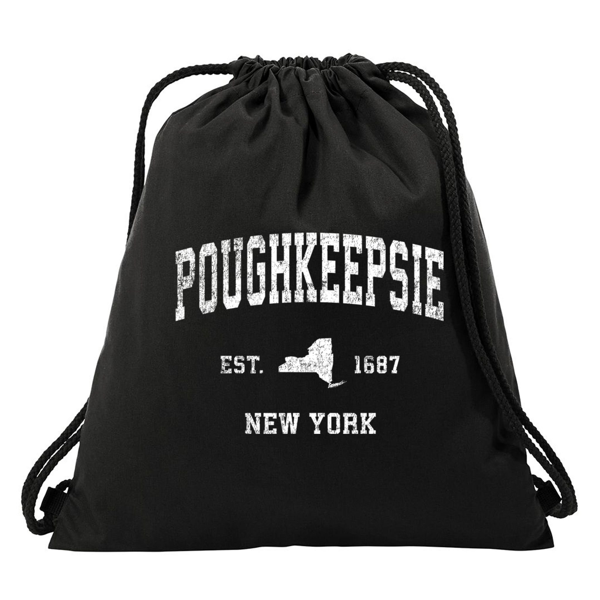 Poughkeepsie New York Ny Vintage Sports Drawstring Bag