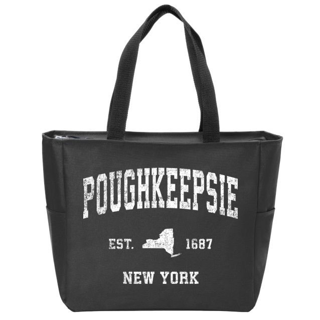 Poughkeepsie New York Ny Vintage Sports Zip Tote Bag