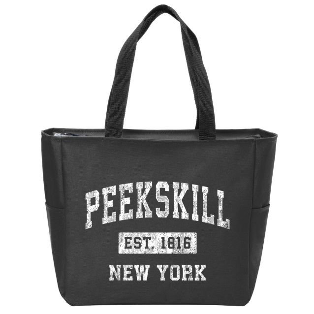 Peekskill New York Ny Vintage Established Sports Design Zip Tote Bag