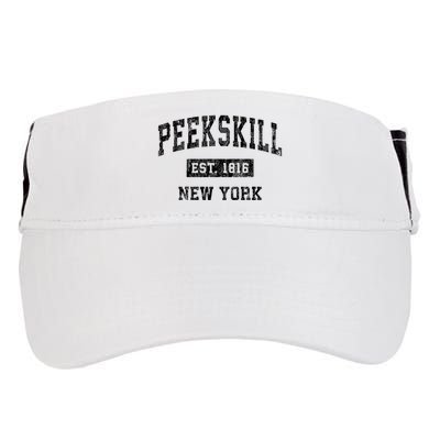 Peekskill New York Ny Vintage Established Sports Design Adult Drive Performance Visor