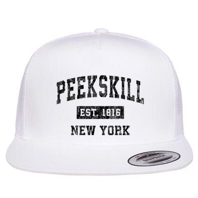 Peekskill New York Ny Vintage Established Sports Design Flatbill Hat