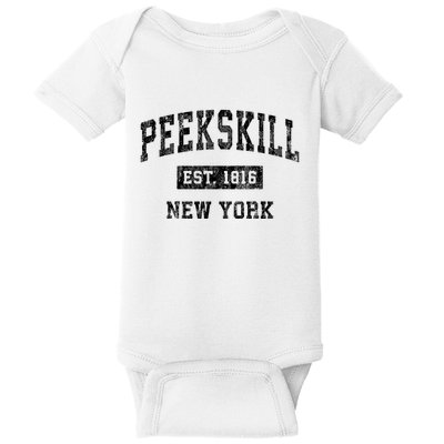 Peekskill New York Ny Vintage Established Sports Design Baby Bodysuit