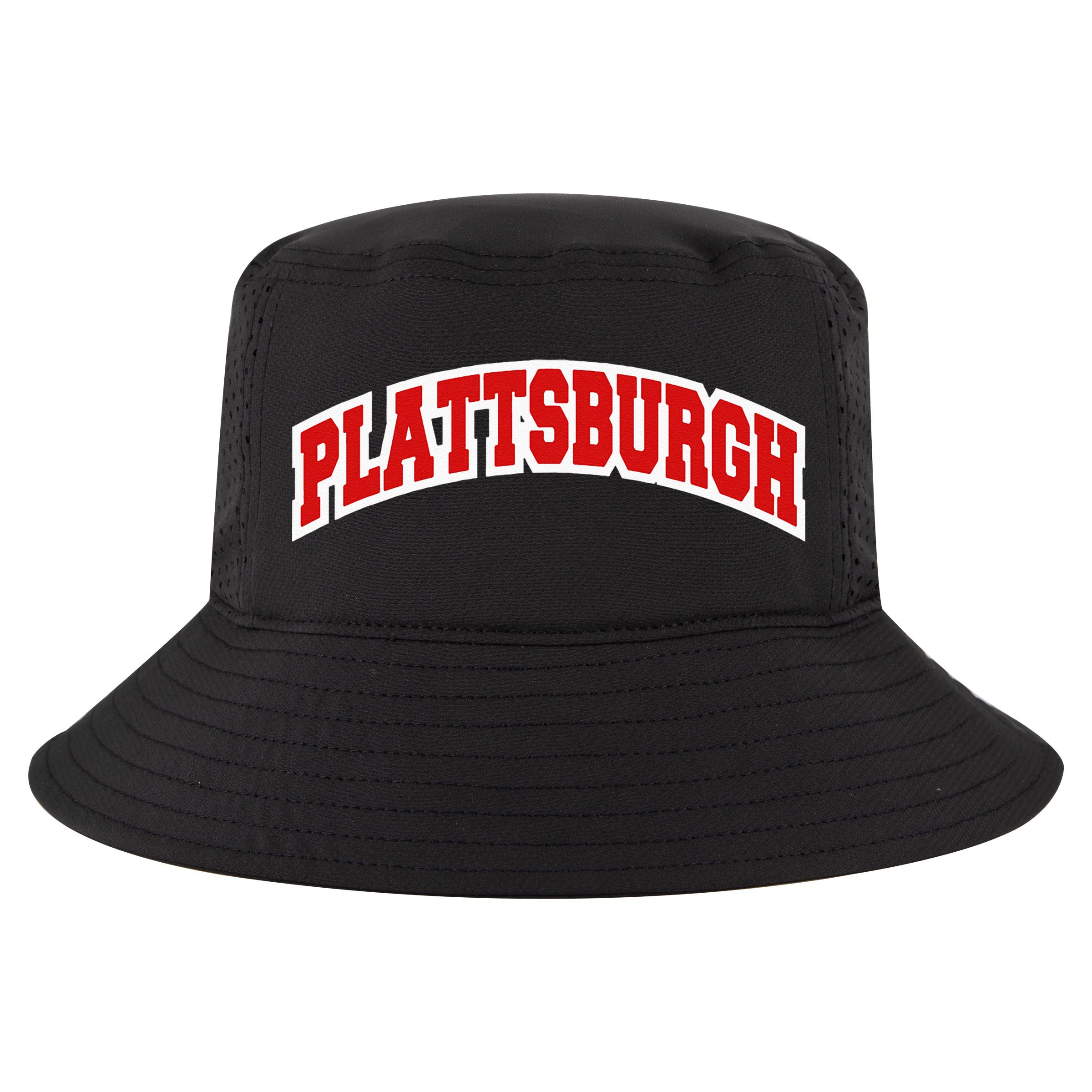 Plattsburgh New York Varsity Style Vintage Cool Comfort Performance Bucket Hat