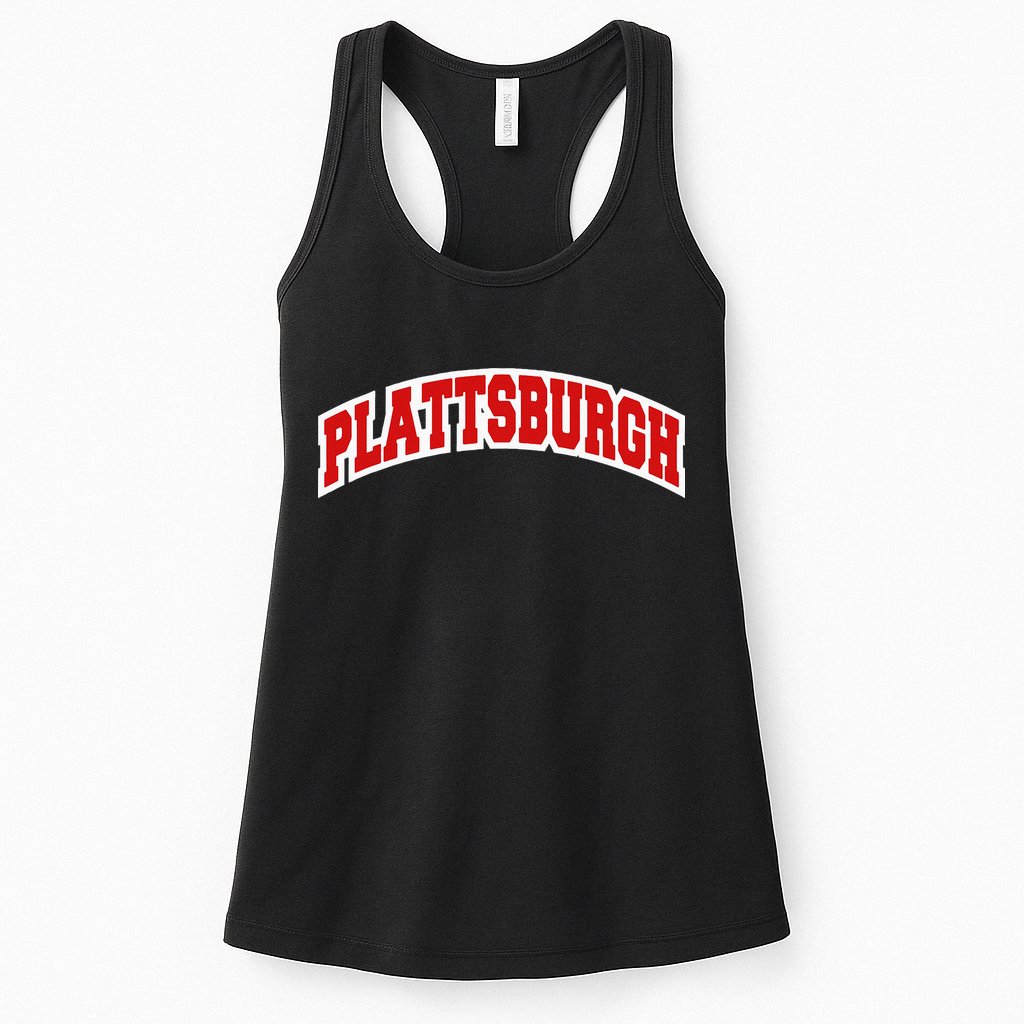 Plattsburgh New York Varsity Style Vintage Womens Tank Top