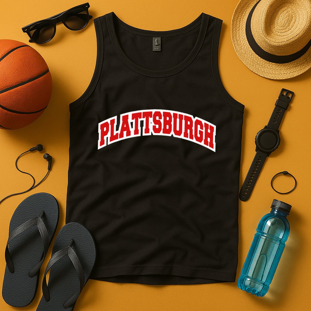 Plattsburgh New York Varsity Style Vintage Tank Top