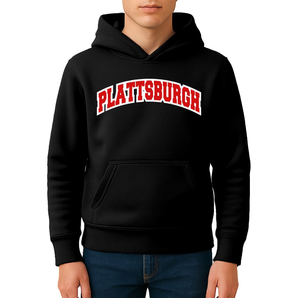 Plattsburgh New York Varsity Style Vintage Kids Hoodie