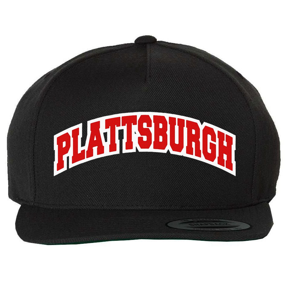 Plattsburgh New York Varsity Style Vintage Wool Snapback Cap