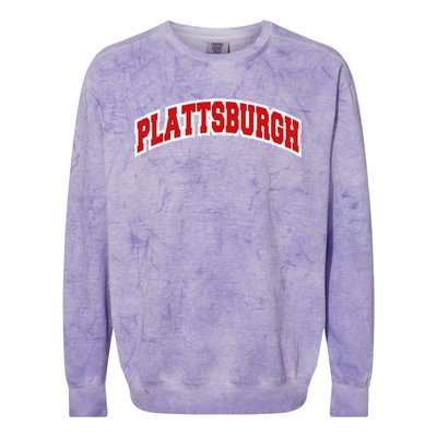 Plattsburgh New York Varsity Style Vintage Colorblast Crewneck Sweatshirt