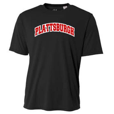 Plattsburgh New York Varsity Style Vintage Cooling Performance Crew T-Shirt