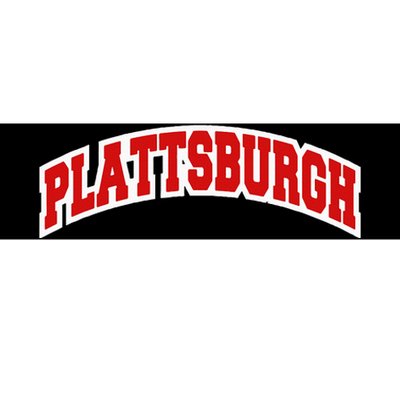 Plattsburgh New York Varsity Style Vintage Bumper Sticker