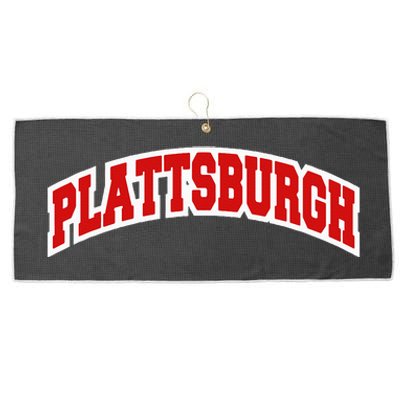 Plattsburgh New York Varsity Style Vintage Large Microfiber Waffle Golf Towel