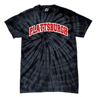 Plattsburgh New York Varsity Style Vintage Tie-Dye T-Shirt