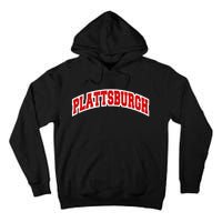 Plattsburgh New York Varsity Style Vintage Tall Hoodie