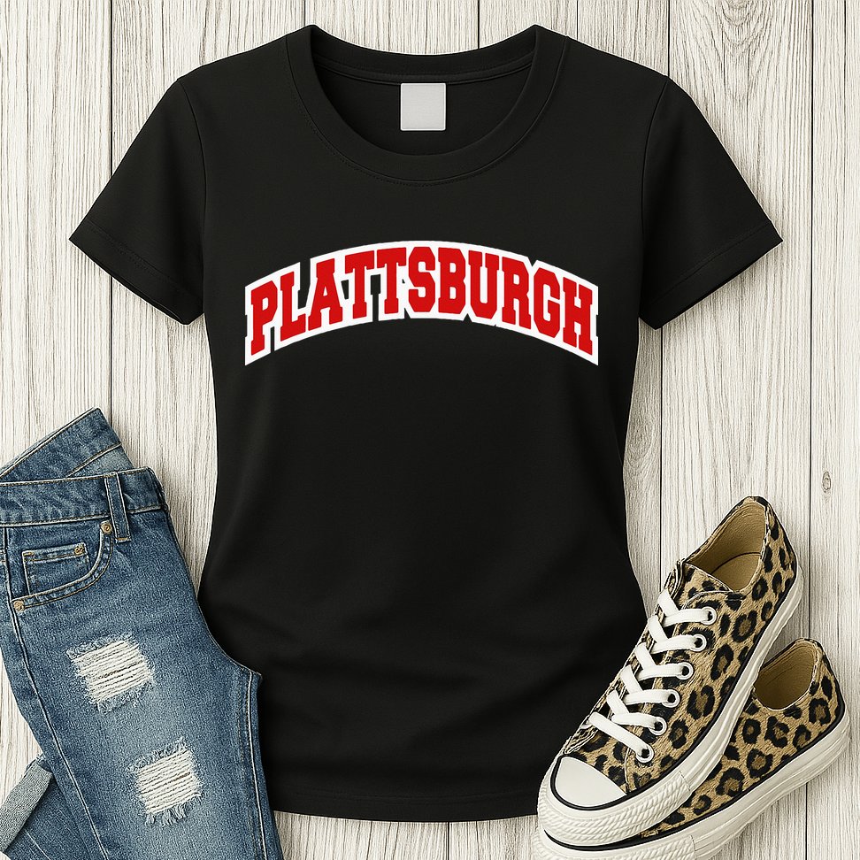 Plattsburgh New York Varsity Style Vintage Womens T-Shirt