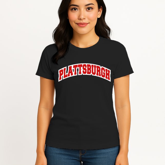 Plattsburgh New York Varsity Style Vintage Womens T-Shirt