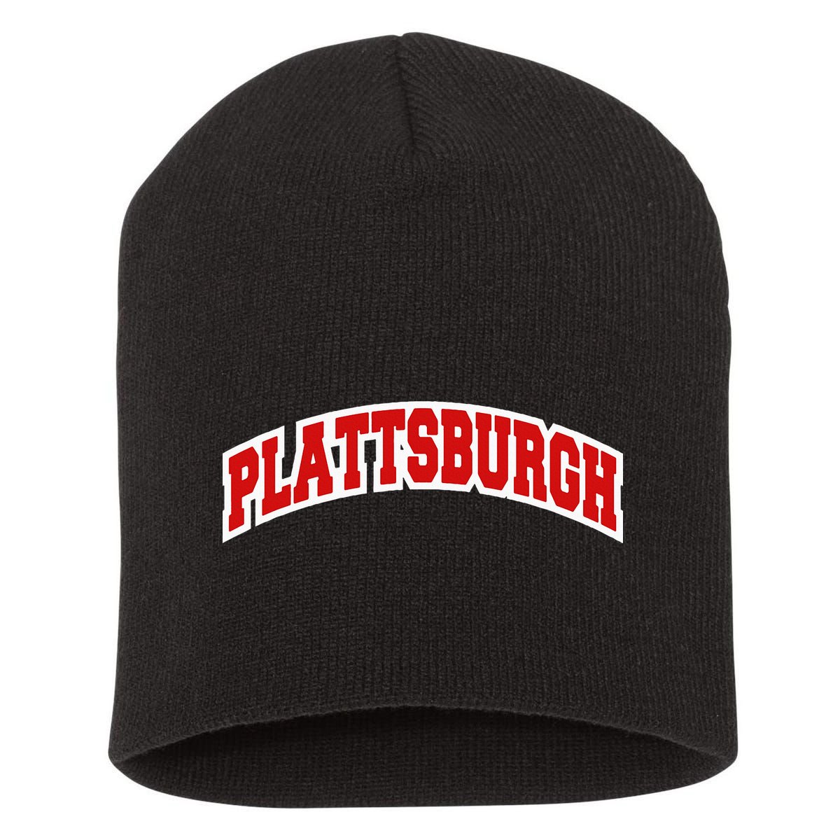Plattsburgh New York Varsity Style Vintage Short Acrylic Beanie