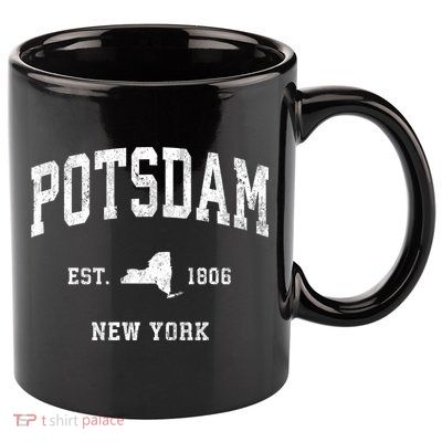 Potsdam New York Ny Vintage Athletic Sports 11oz C Handle Ceramic Mug