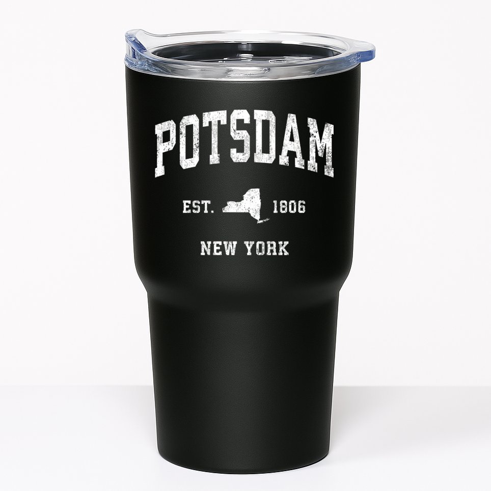 Potsdam New York Ny Vintage Athletic Sports Tumbler