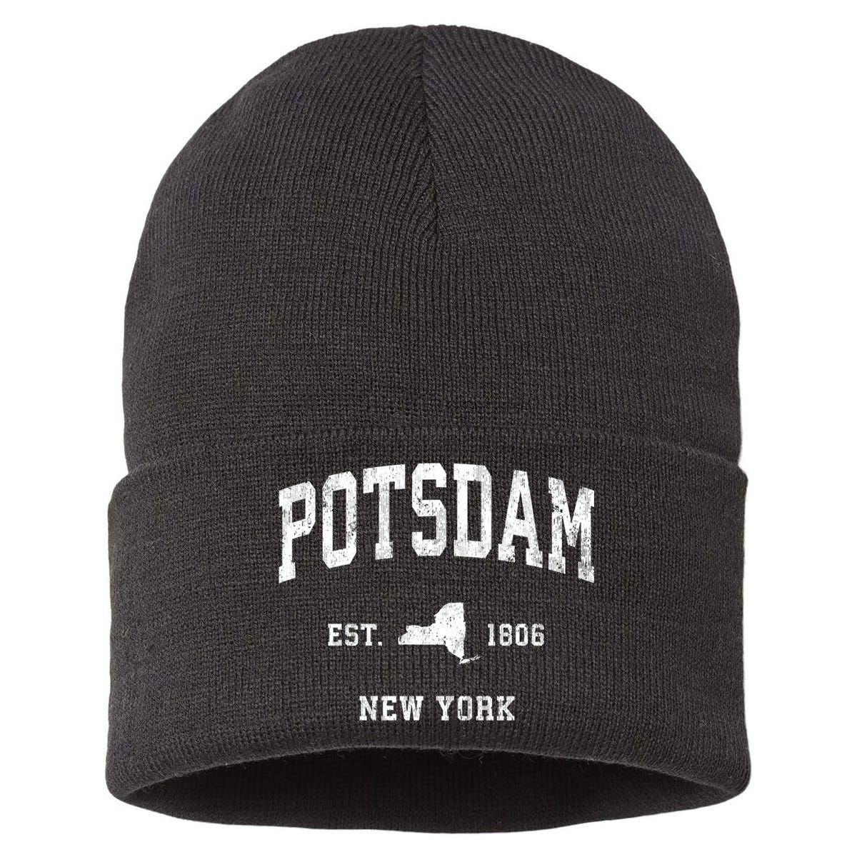 Potsdam New York Ny Vintage Athletic Sports Sustainable Knit Beanie