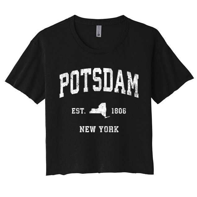 Potsdam New York Ny Vintage Athletic Sports Crop Top