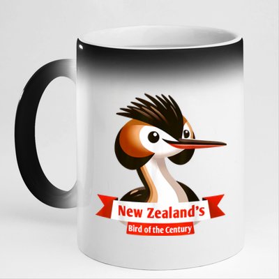 Puteketeke New ZealandS Bird Of The Century 11oz Black Color Changing Mug