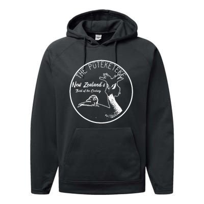 Puteketeke New ZealandS Bird Of The Century Performance Fleece Hoodie