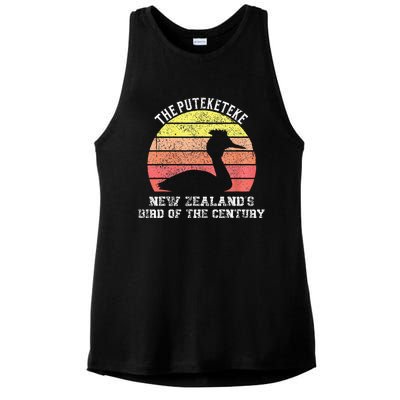 Puteketeke New ZealandS Bird Of The Century Vintage Design Ladies PosiCharge Tri-Blend Wicking Tank