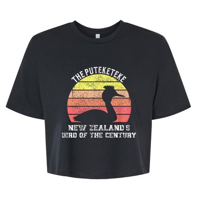 Puteketeke New ZealandS Bird Of The Century Vintage Design Bella+Canvas Jersey Crop Tee