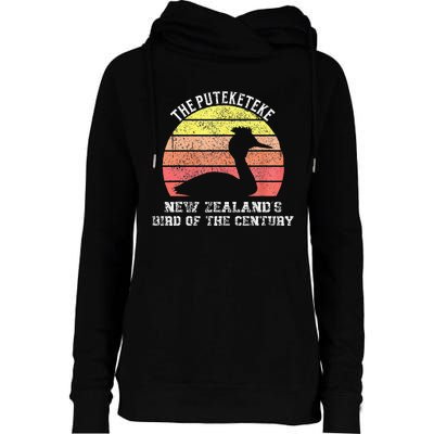 Puteketeke New ZealandS Bird Of The Century Vintage Design Womens Funnel Neck Pullover Hood