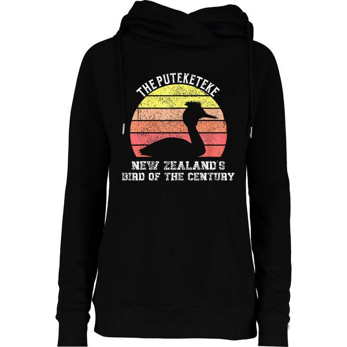 Puteketeke New ZealandS Bird Of The Century Vintage Design Womens Funnel Neck Pullover Hood