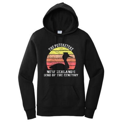 Puteketeke New ZealandS Bird Of The Century Vintage Design Women's Pullover Hoodie